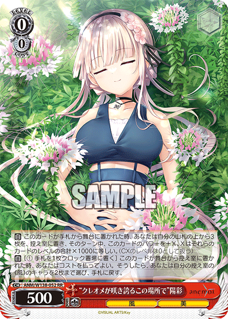 “クレオメが咲き誇るこの場所で”陽彩(RR)(ANM/W138-052)