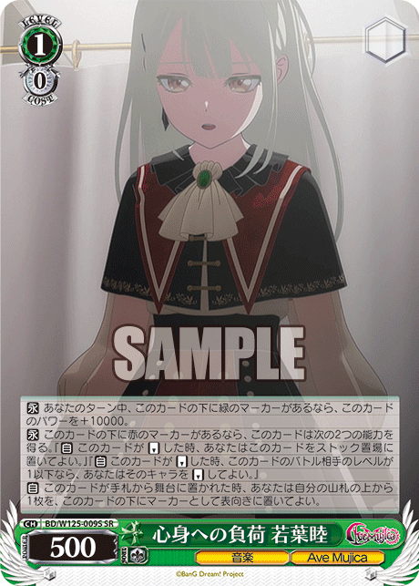 心身への負荷 若葉睦(SR)